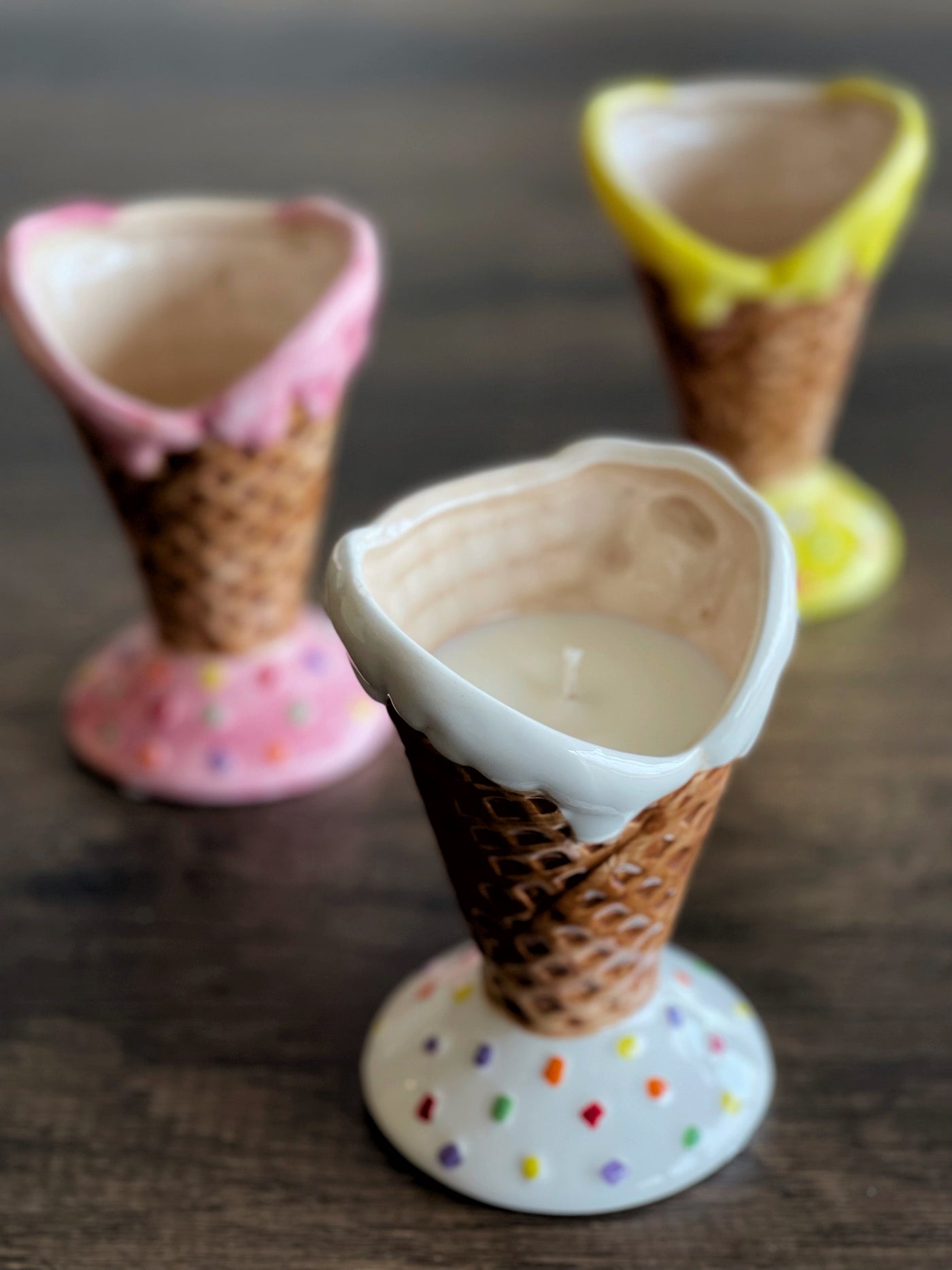 Ceramic Ice Cream Cone Candle