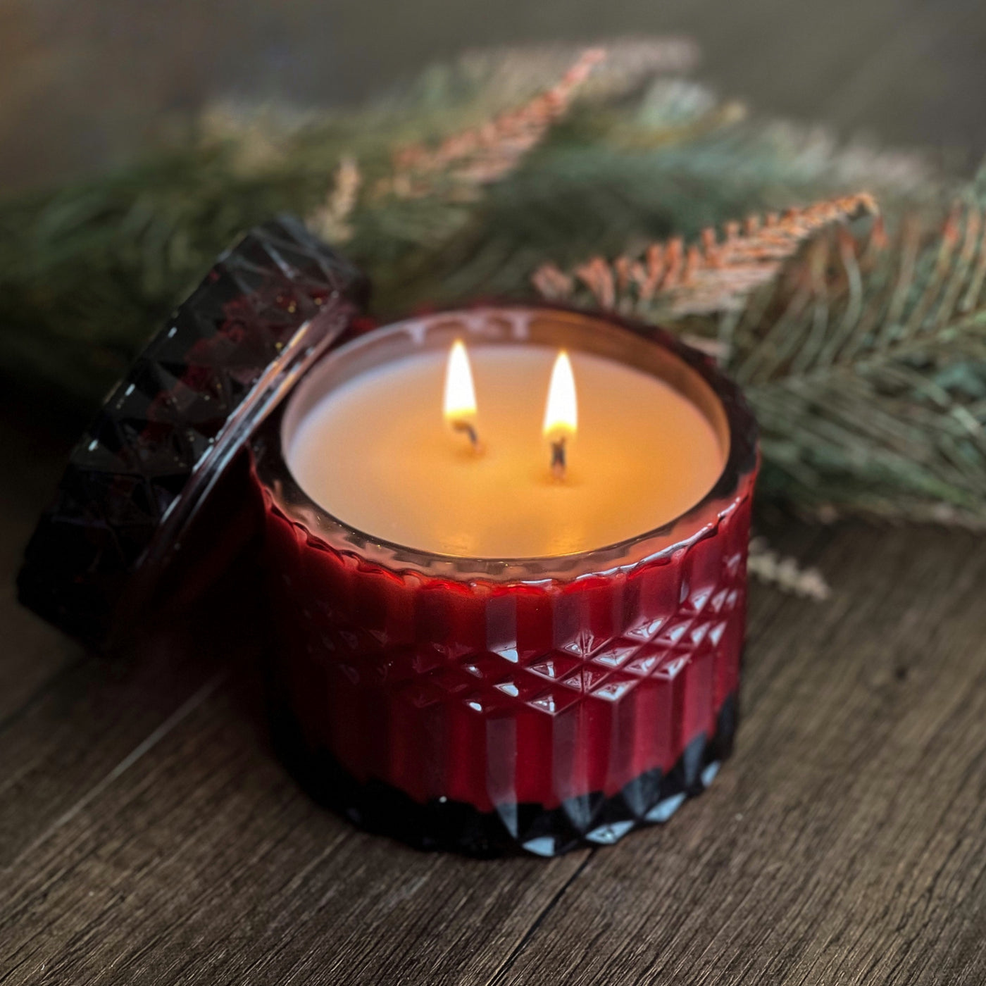 7oz Vintage Glass Holiday Candle