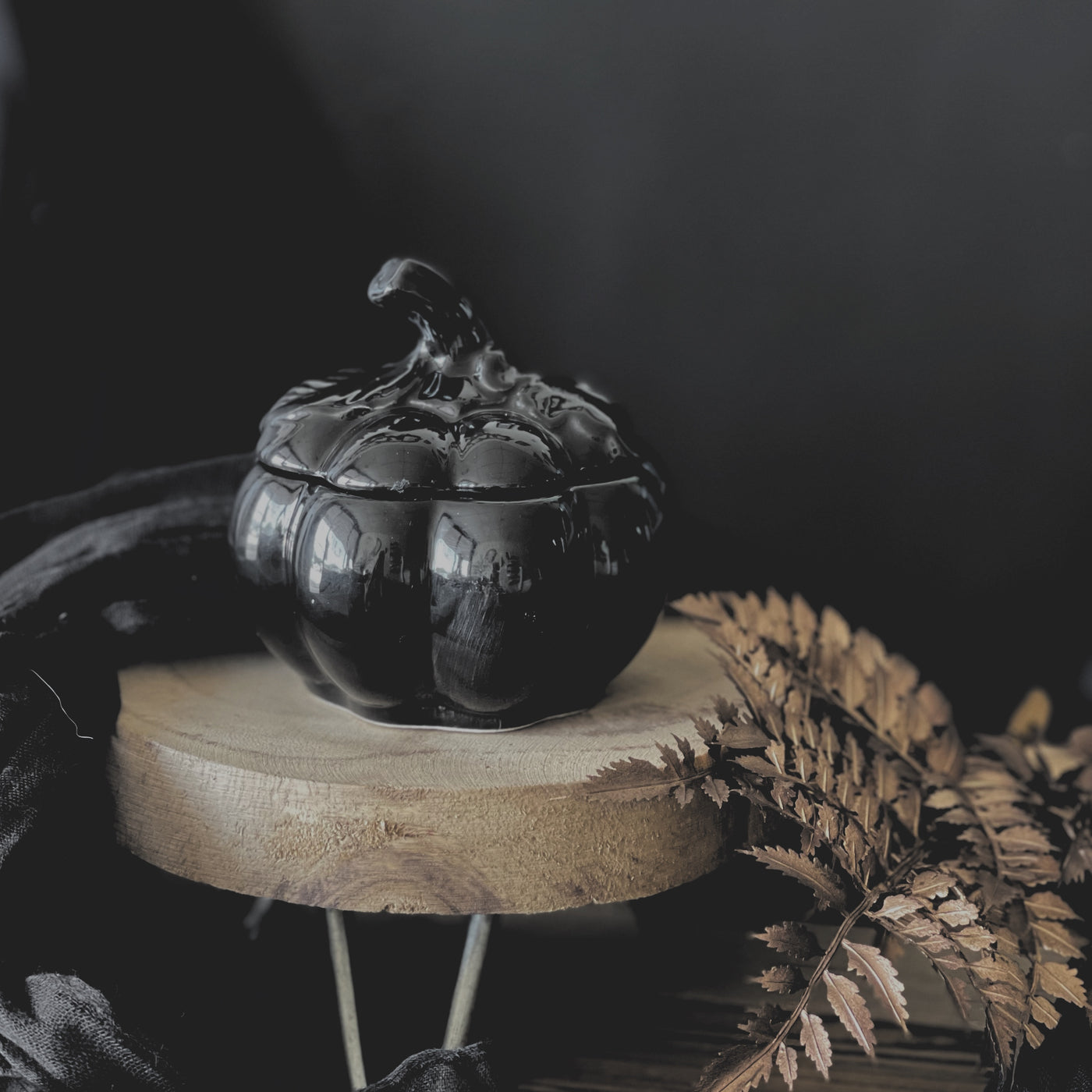 5oz Black Ceramic Pumpkin - Witches Brew