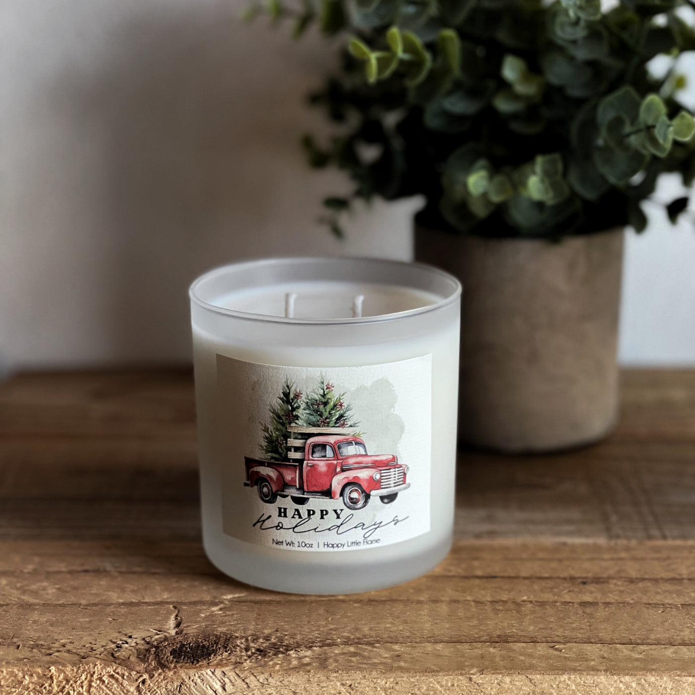 10oz "Happy Holidays" Watercolor Candle