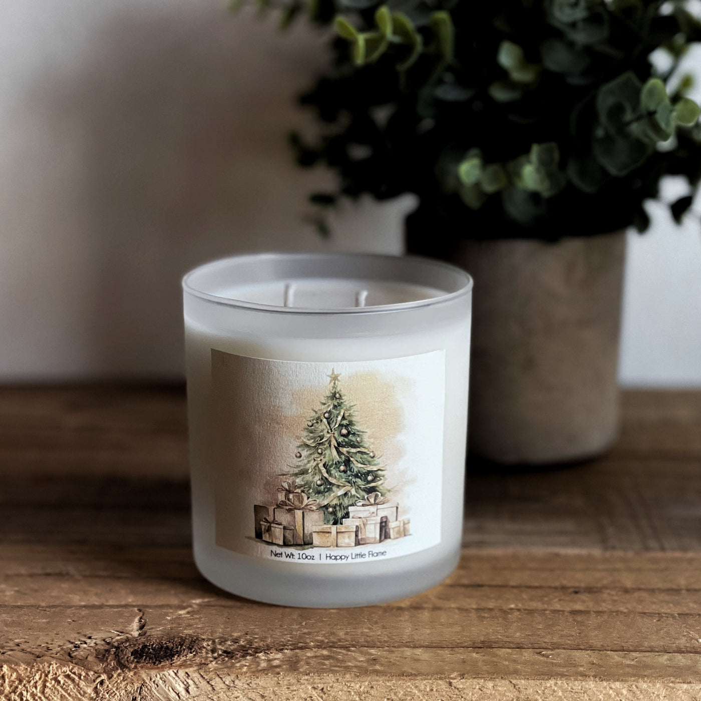 10oz Watercolor Christmas Tree Candle