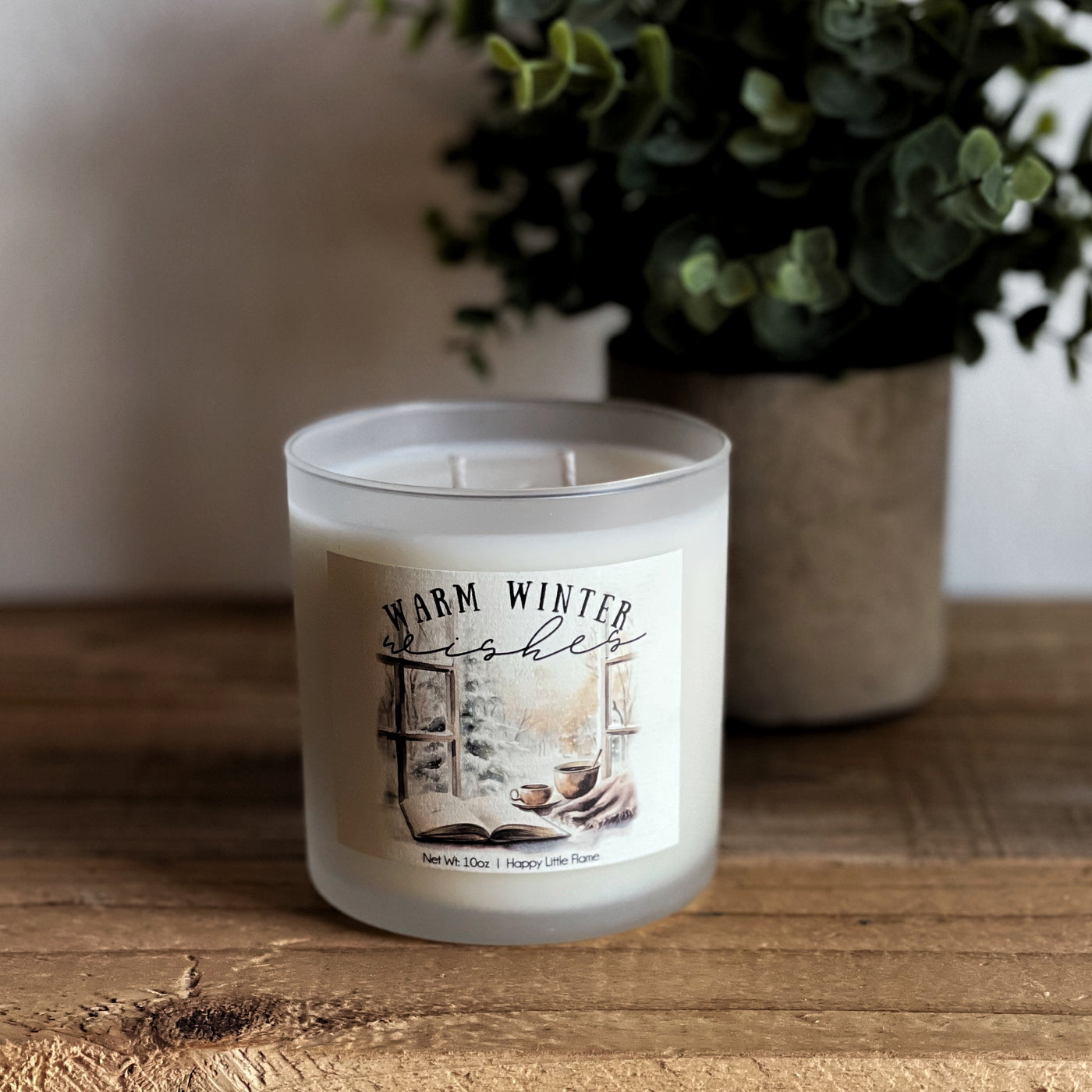 10oz "Warm Winter Wishes" Watercolor Candle