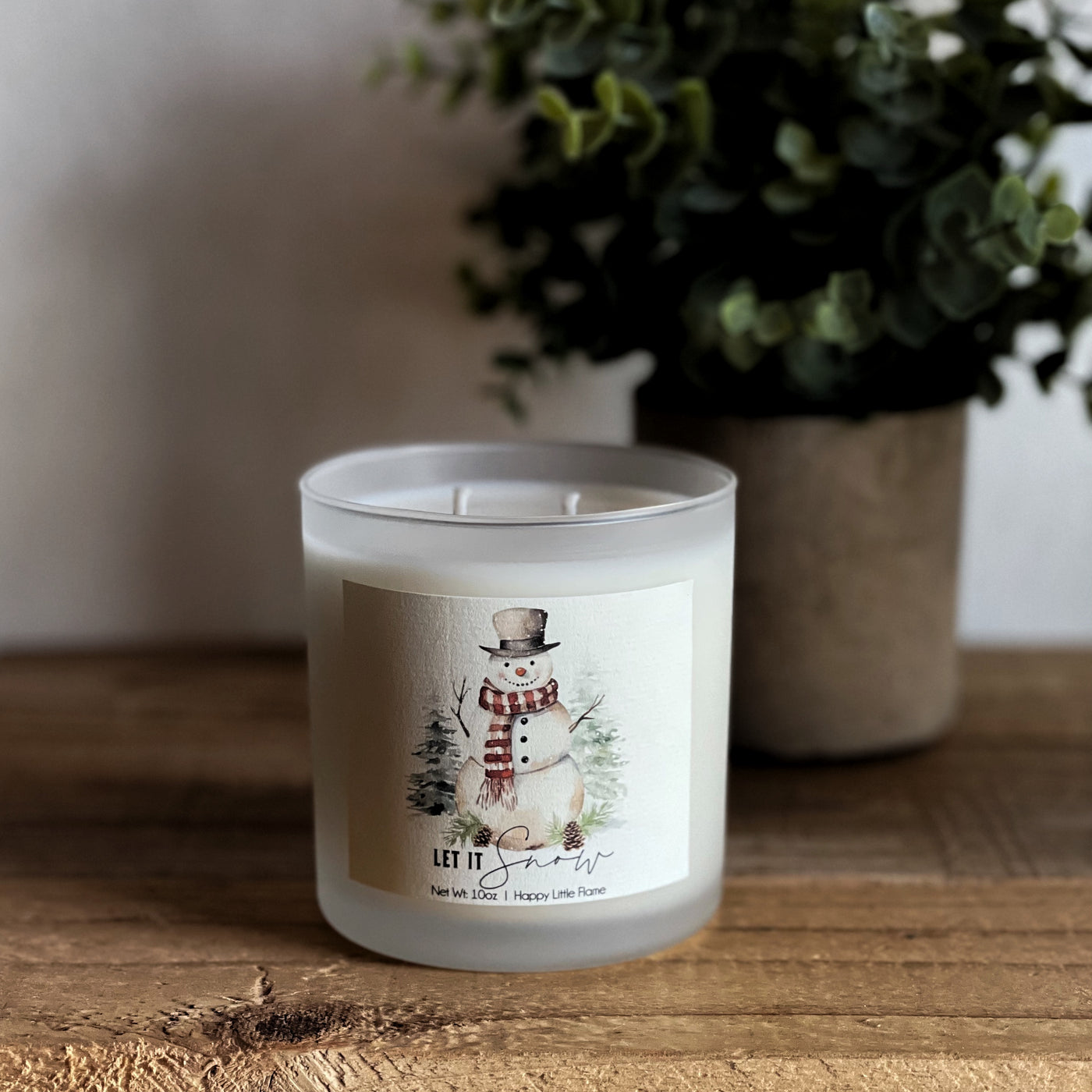 10oz "Let It Snow" Watercolor Candle