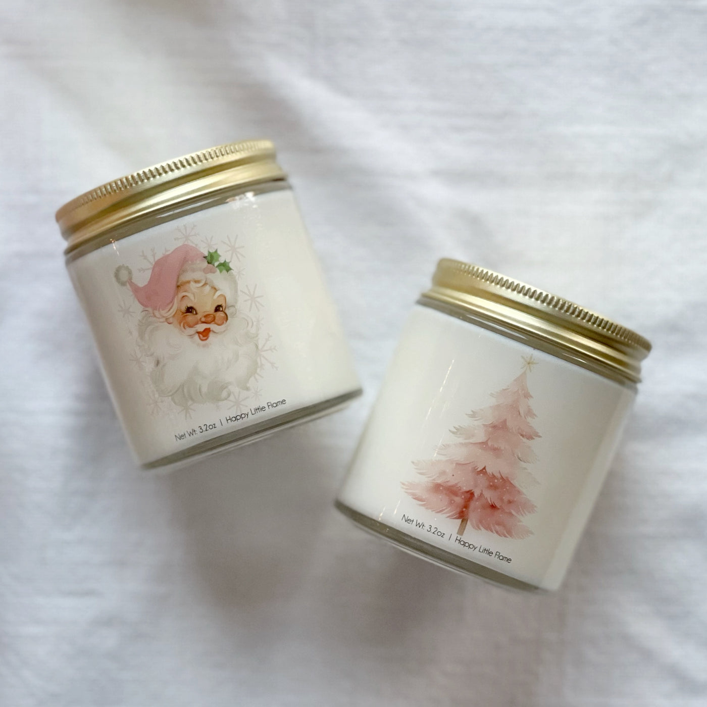 Mini Pink Holiday Graphic Candles