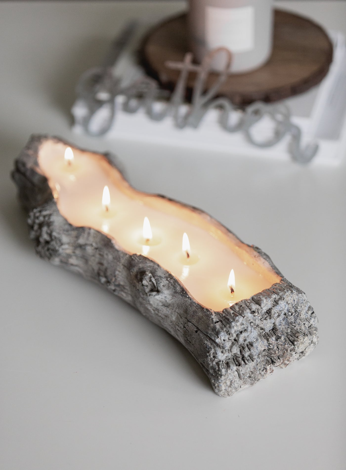 Ceramic Driftwood Candle